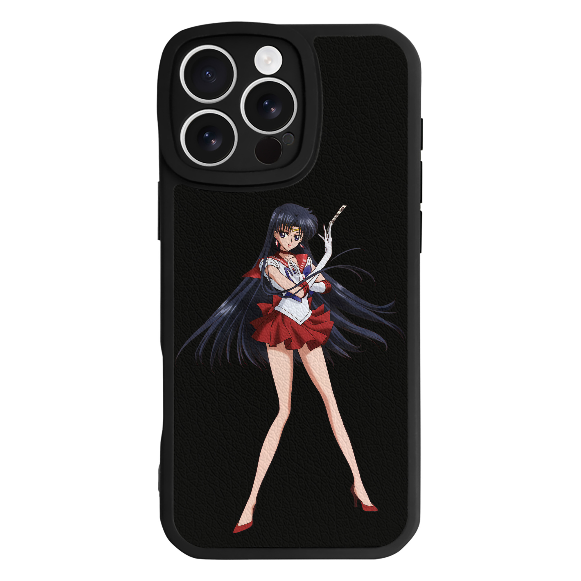 （画像用） 美少女戦士セーラームーン 火野レイ ひの レイ Sailor Moon Hino Rei （セーラーマーズ,Sailor Mars） 【iPhone 16シリーズ対応】シリコンスマホケース（レザー調） 材質：シリコン